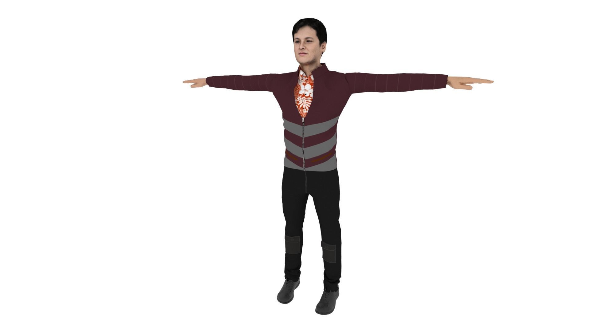Character Man Low-poly 3D model_2