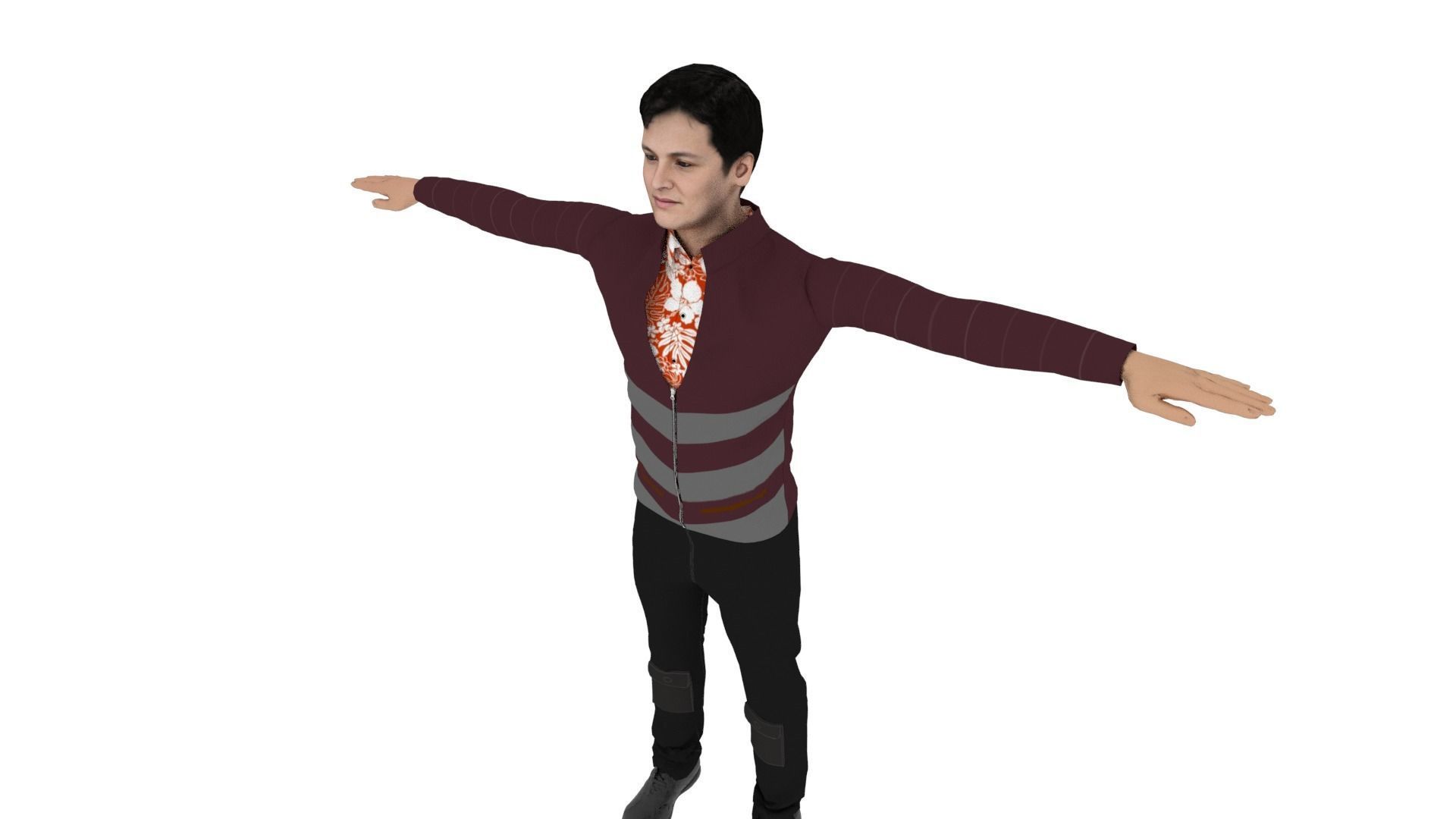 Character Man Low-poly 3D model_3