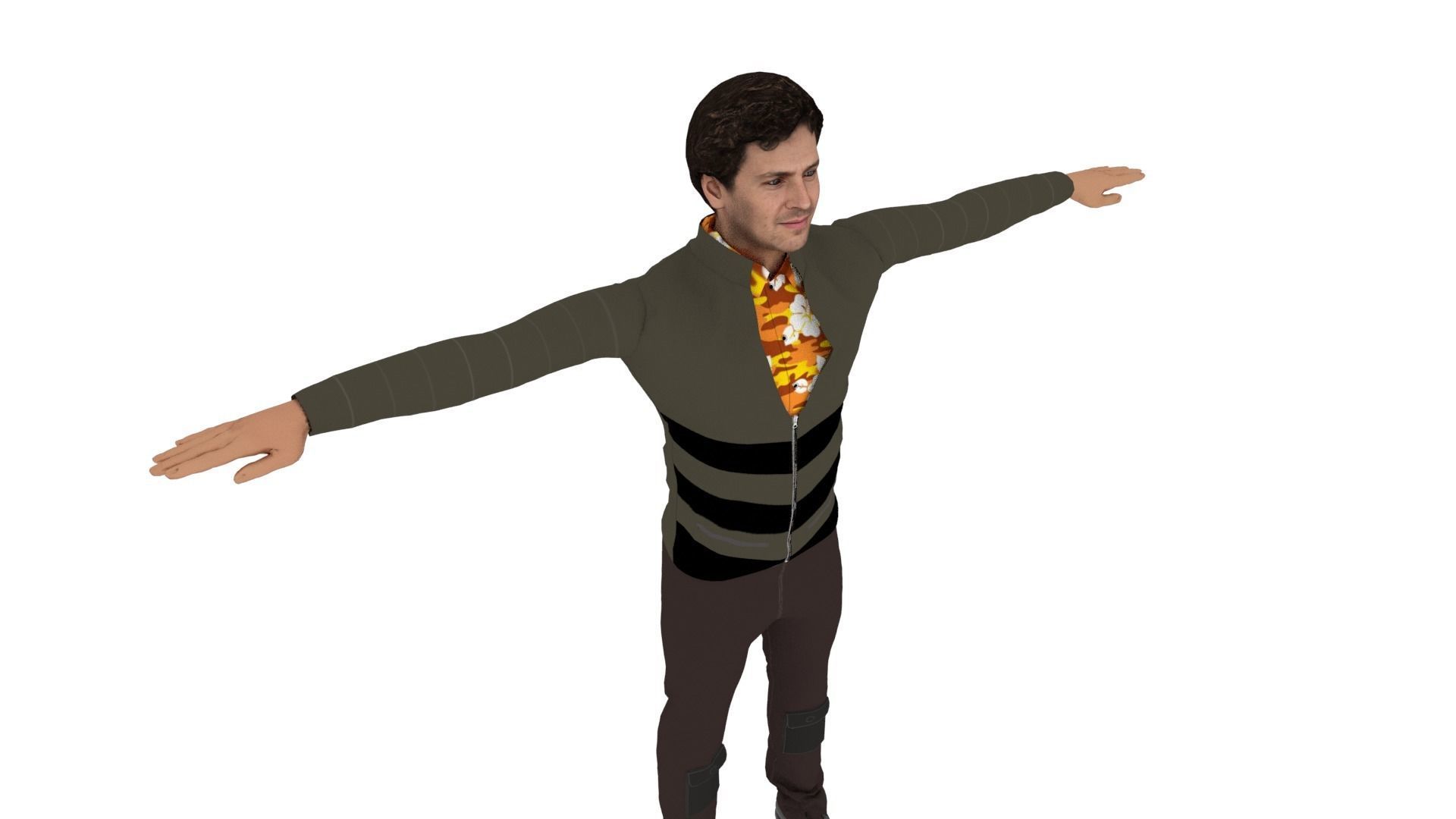Character Man Low-poly 3D model_4