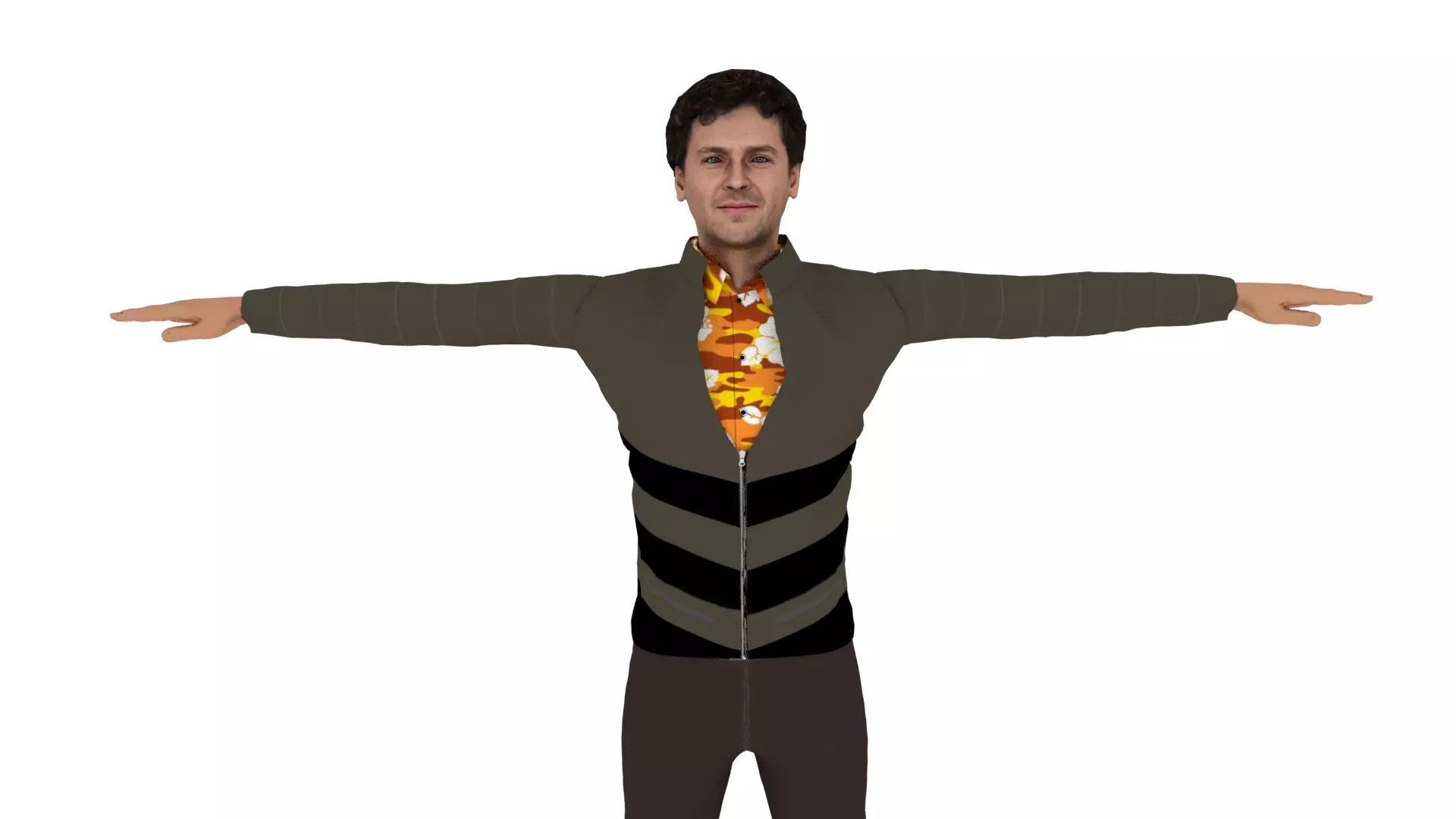 Character Man Low-poly 3D model_0