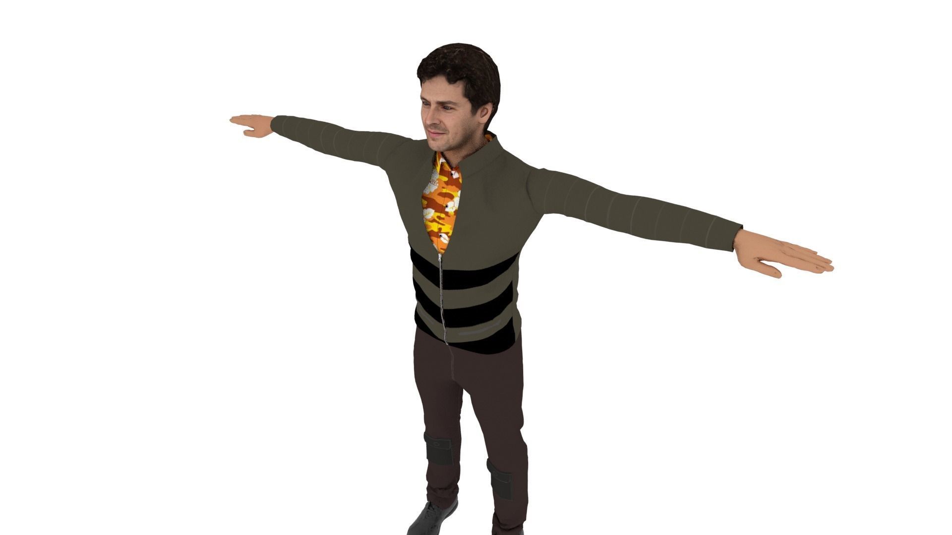 Character Man Low-poly 3D model_3