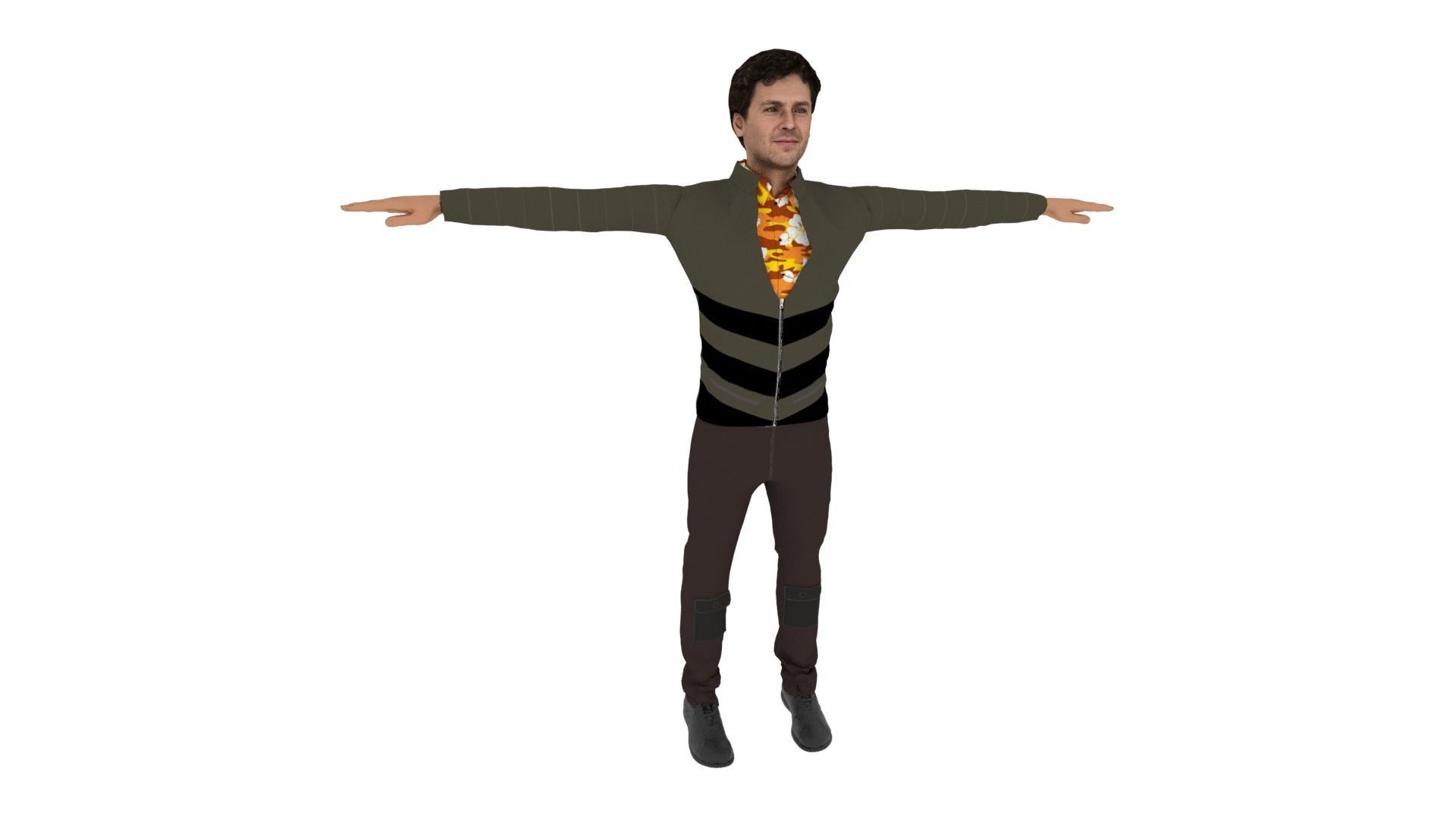 Character Man Low-poly 3D model_5