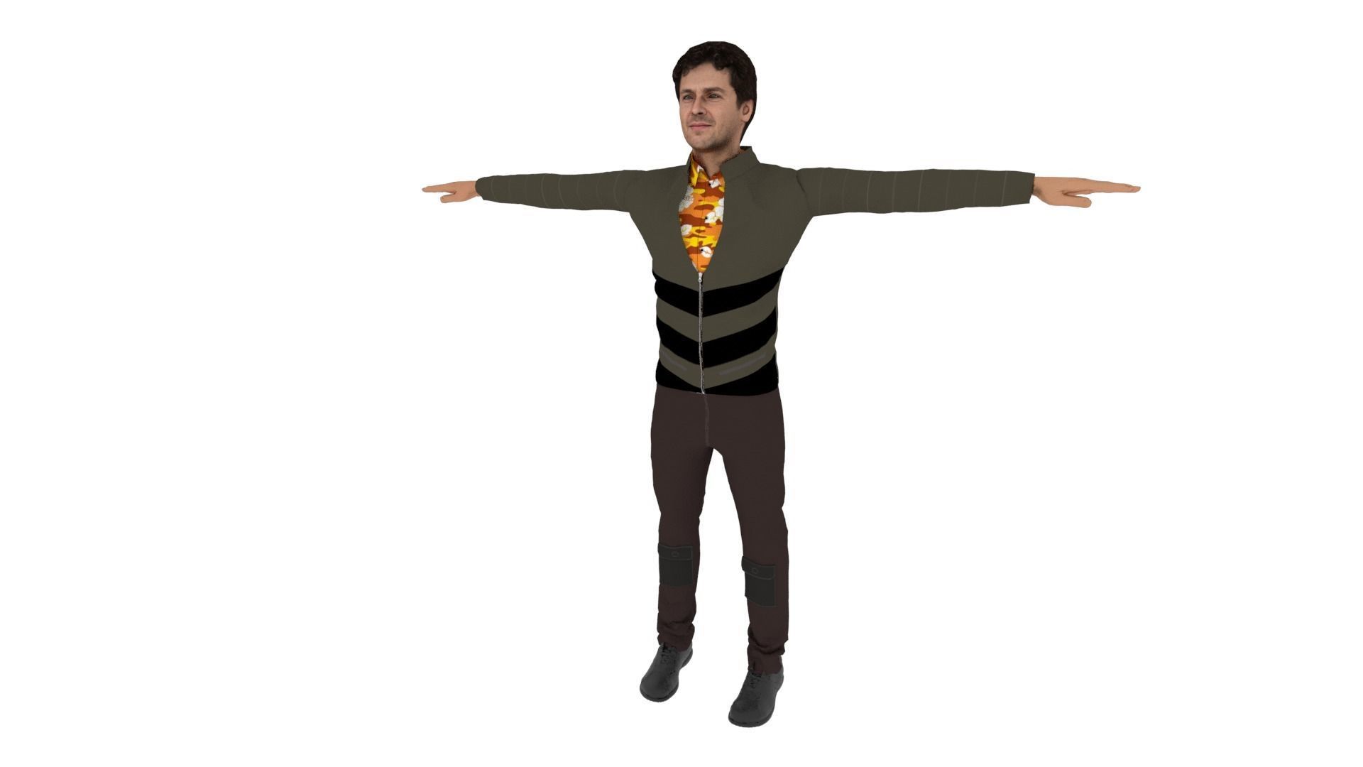Character Man Low-poly 3D model_2