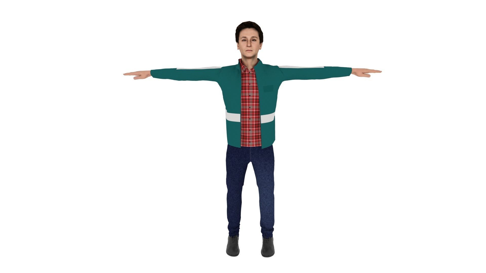 Character Man Low-poly 3D model_1