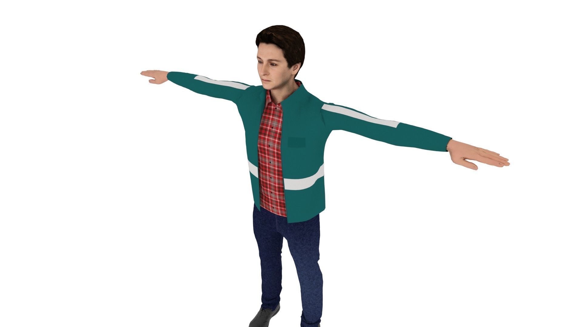 Character Man Low-poly 3D model_3