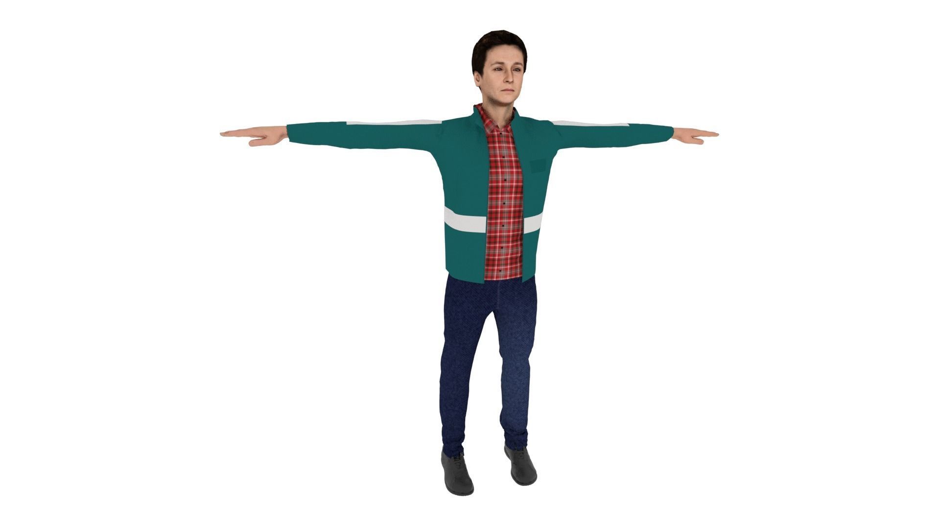 Character Man Low-poly 3D model_5