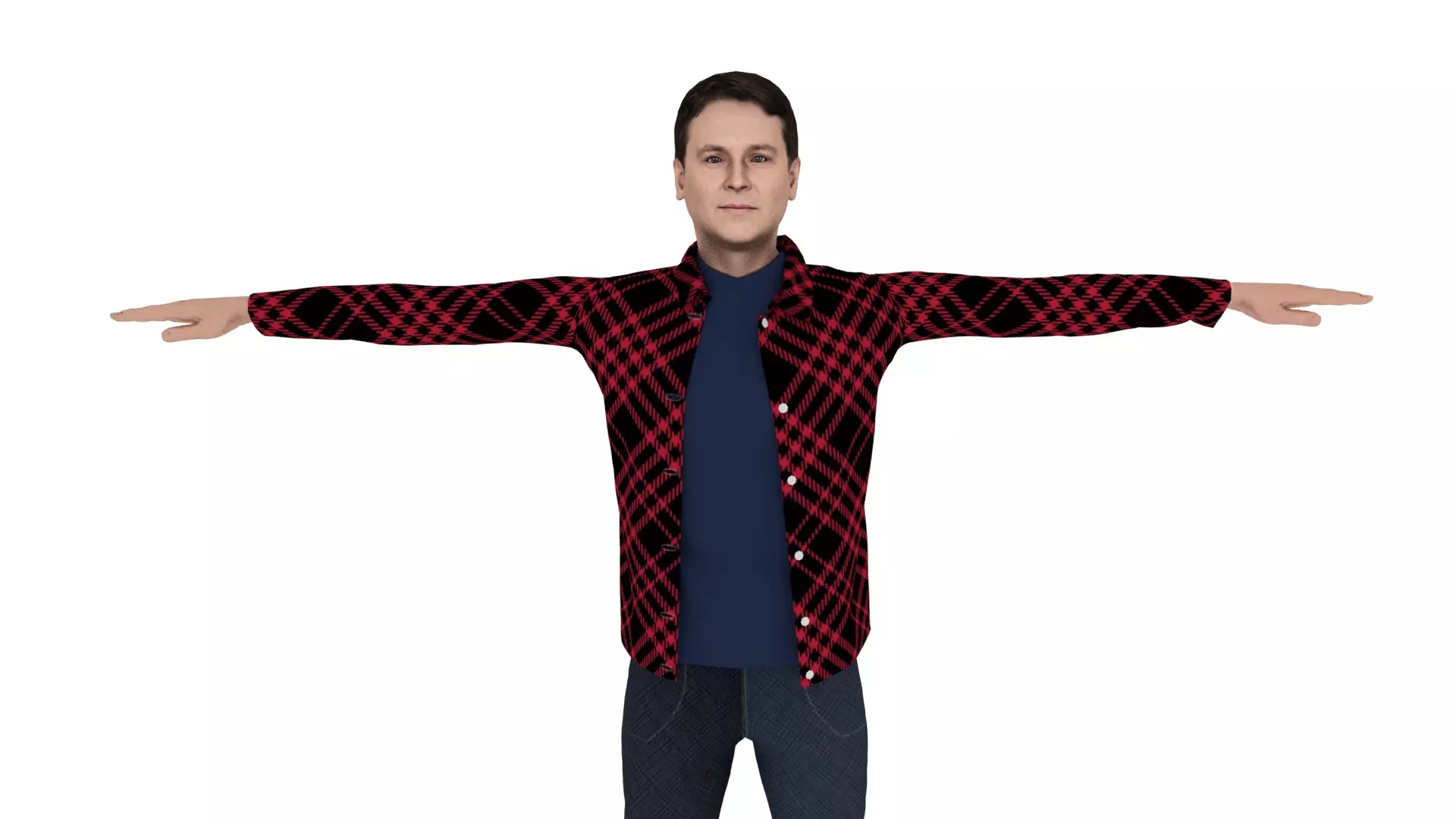 Character Man Low-poly 3D model_0