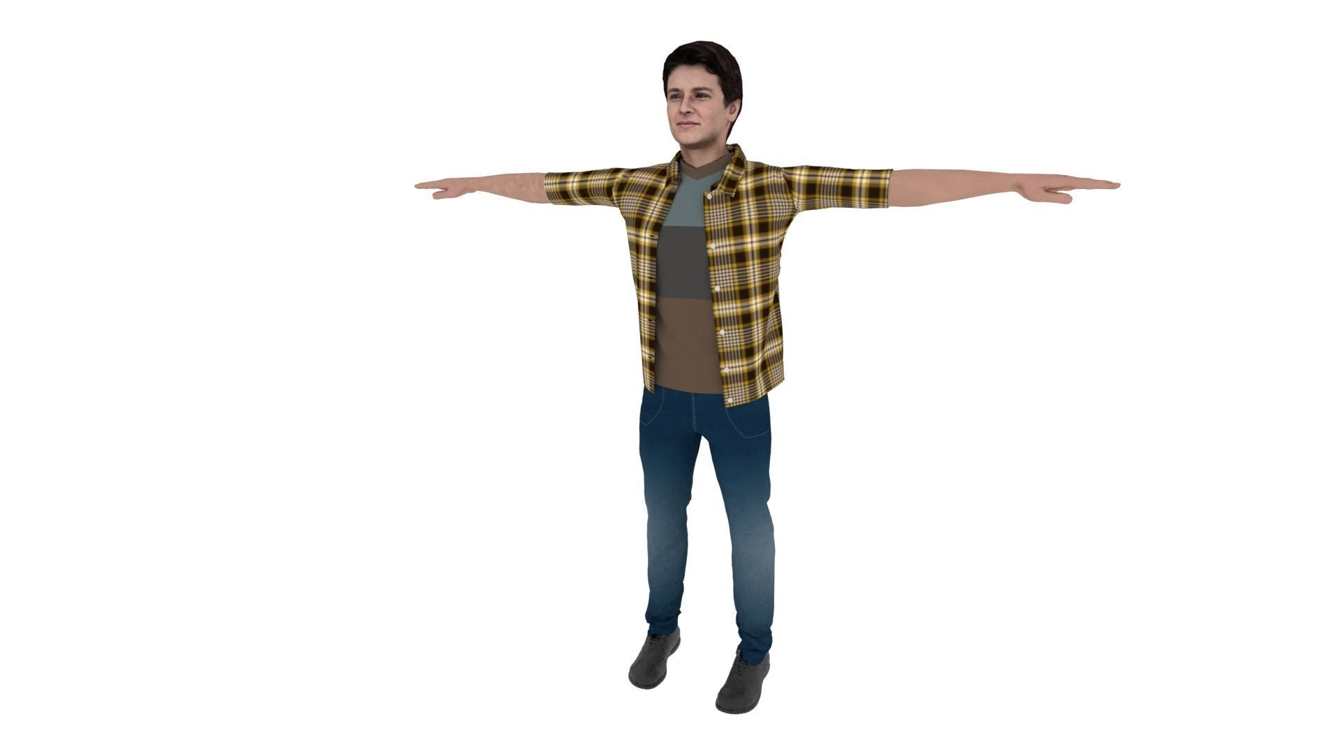Realistic Character Man Low-poly 3D model_2