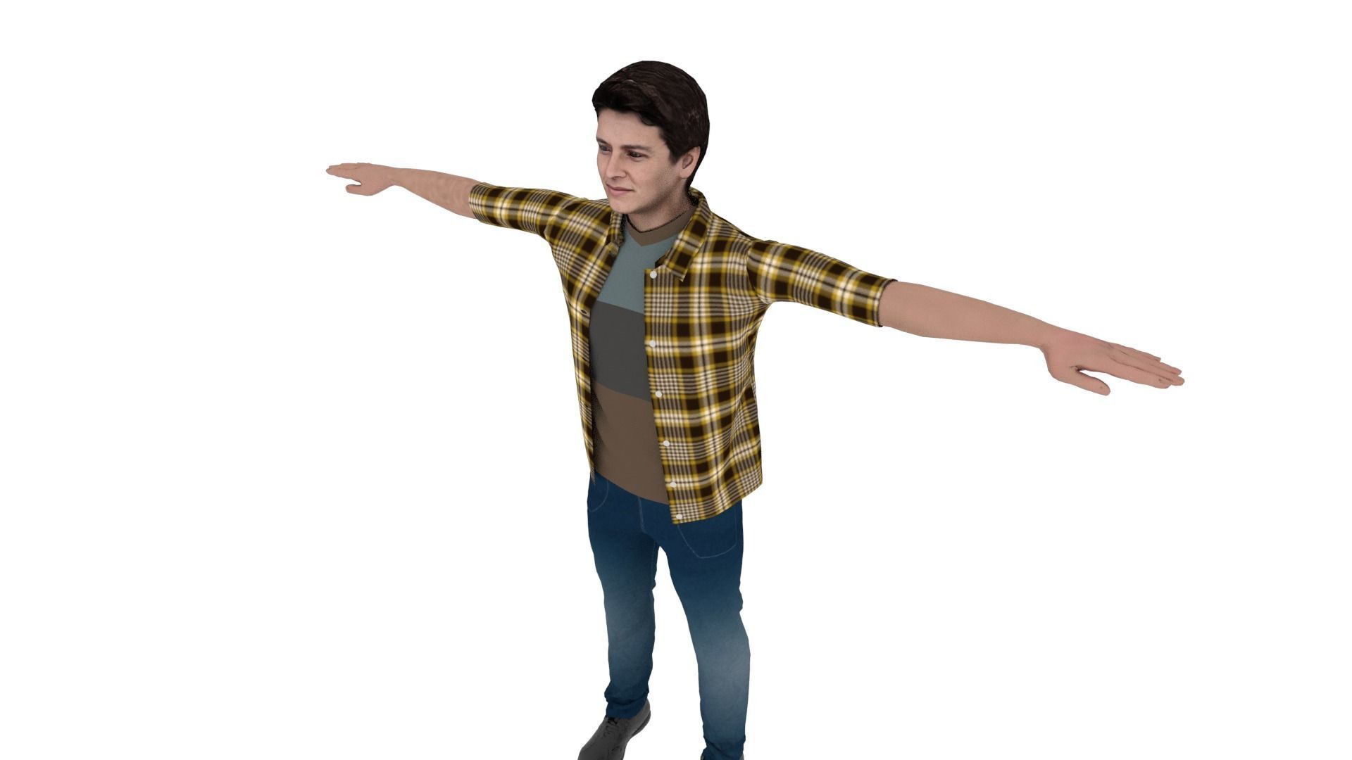 Realistic Character Man Low-poly 3D model_4