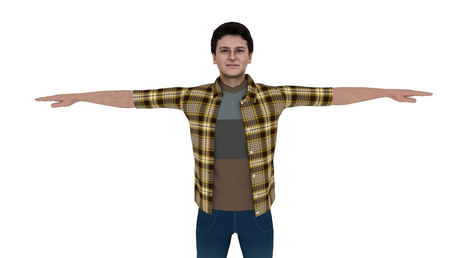 Realistic Character Man Low-poly 3D model_3