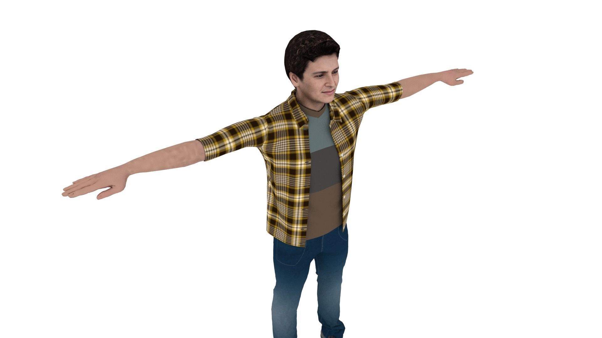 Realistic Character Man Low-poly 3D model_5