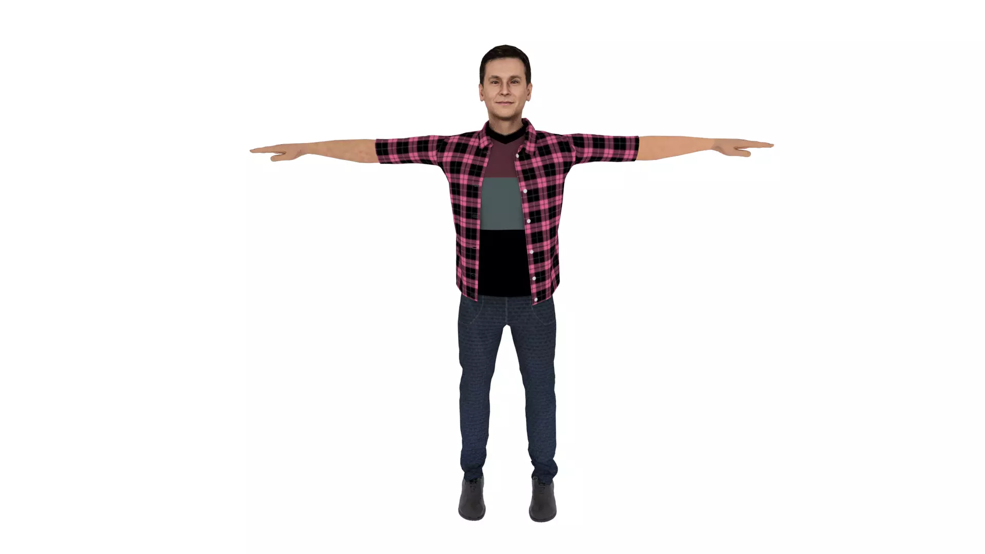 Realistic Character Man Low-poly 3D model