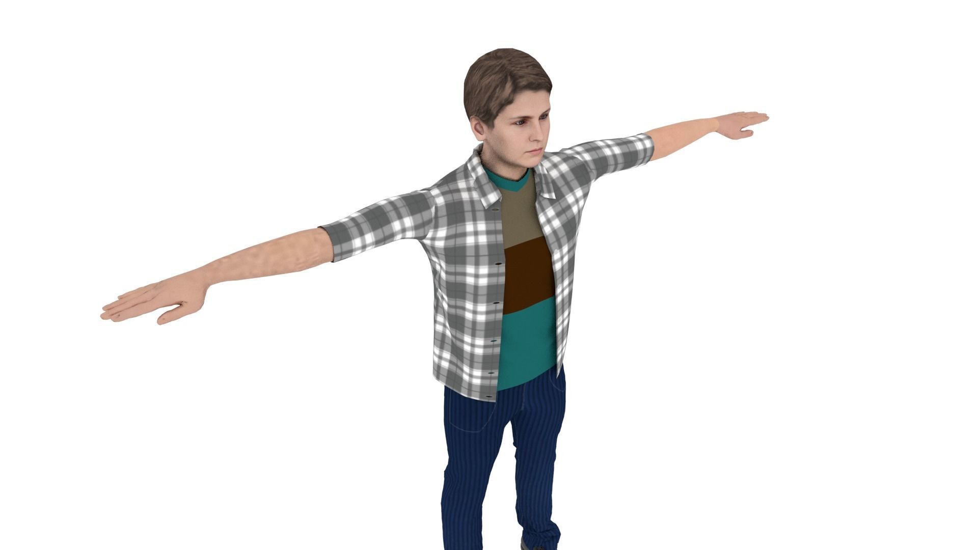 Realistic Character Man Low-poly 3D model_4