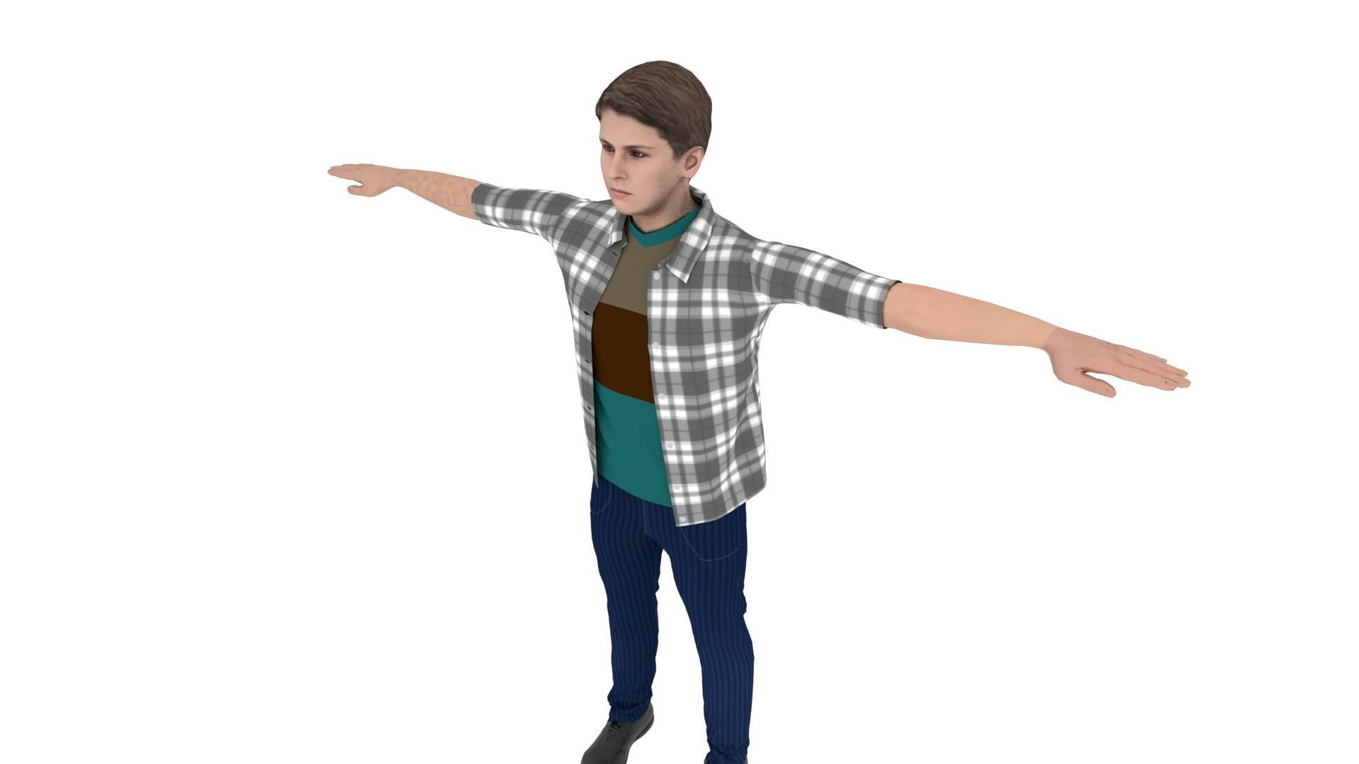 Realistic Character Man Low-poly 3D model_3