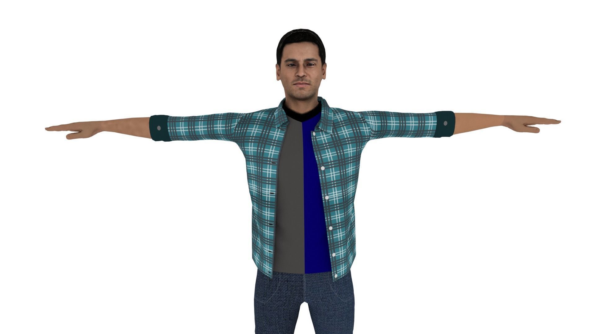 Realistic Character Man Low-poly 3D model_3