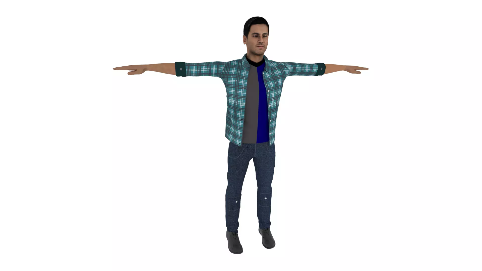 Realistic Character Man Low-poly 3D model_0