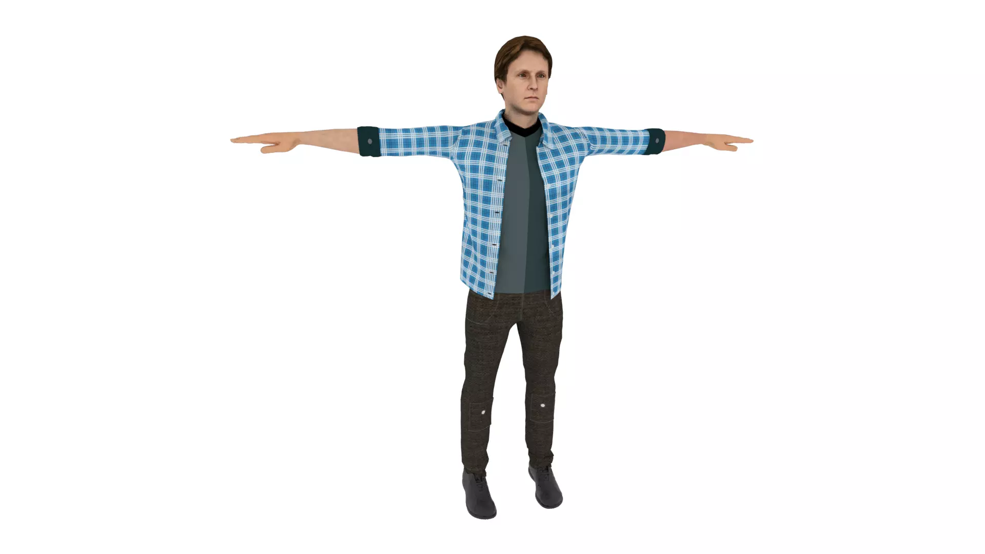 Realistic Character Man Low-poly 3D model_0