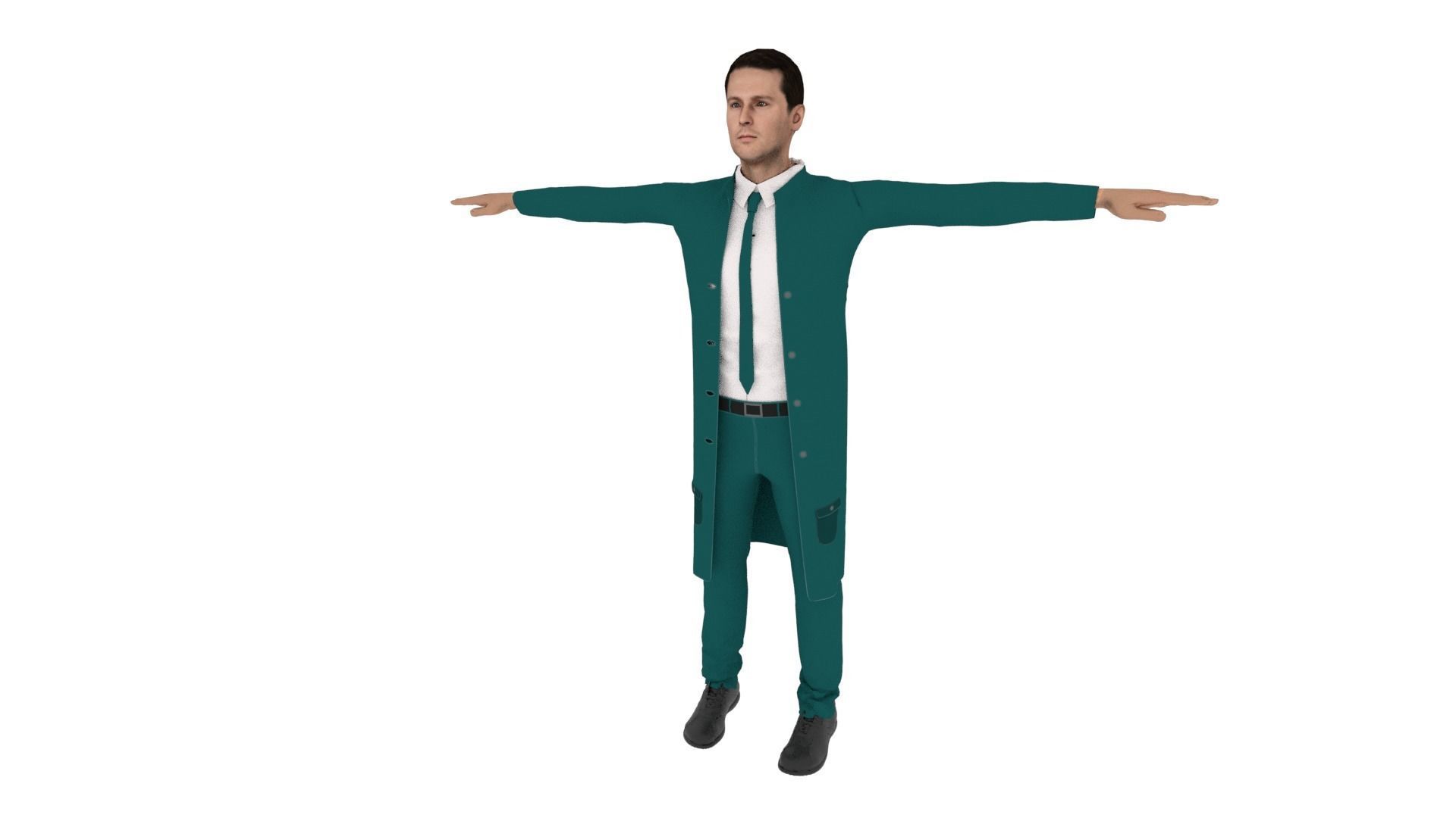 Realistic Character Man Low-poly 3D model_2