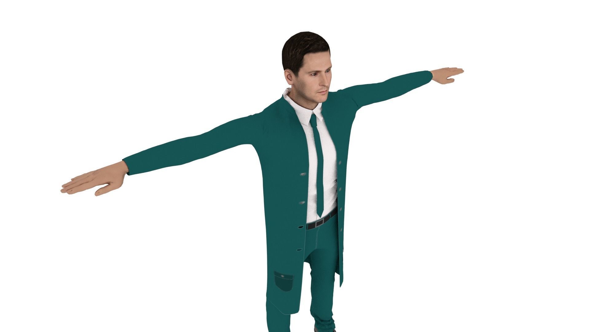 Realistic Character Man Low-poly 3D model_5