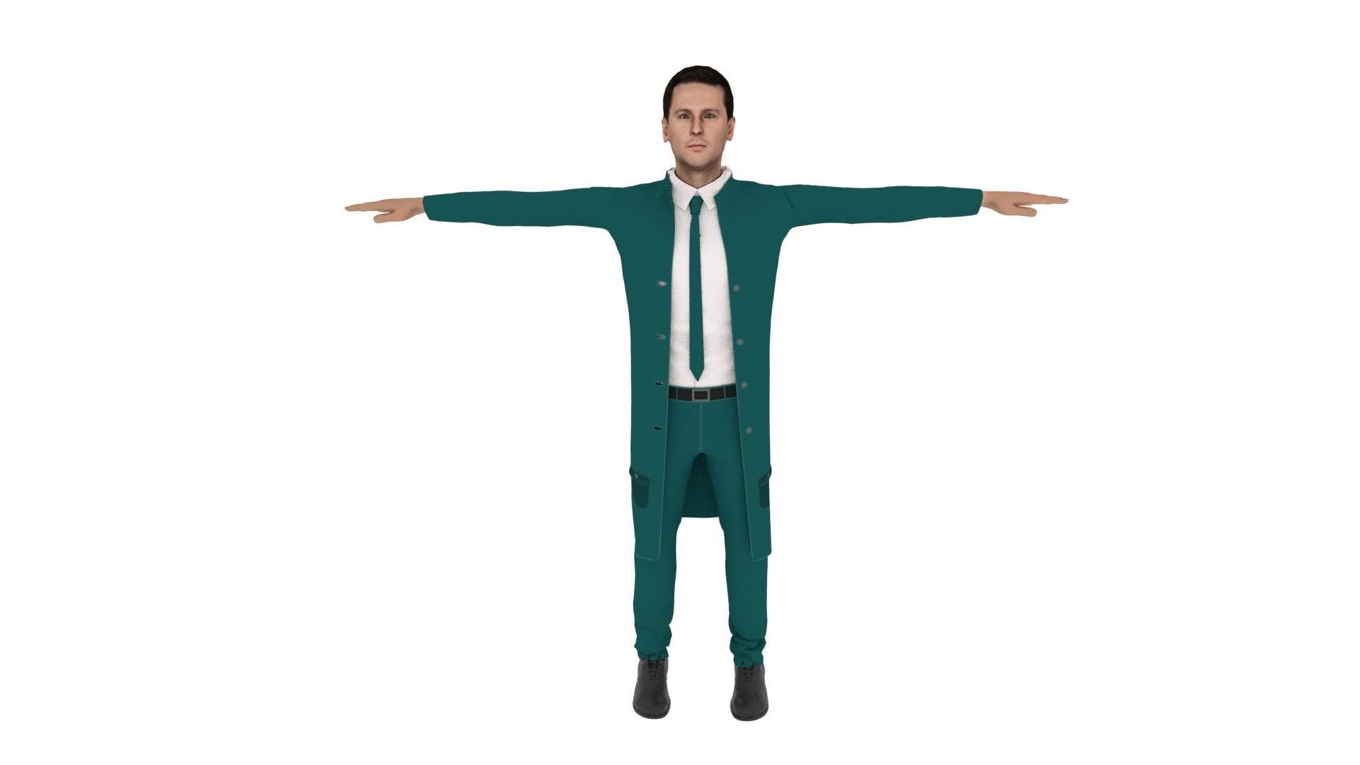 Realistic Character Man Low-poly 3D model_1