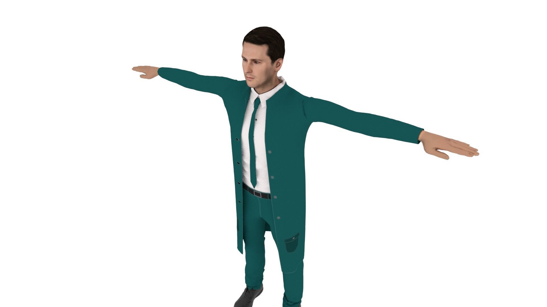Realistic Character Man Low-poly 3D model_4
