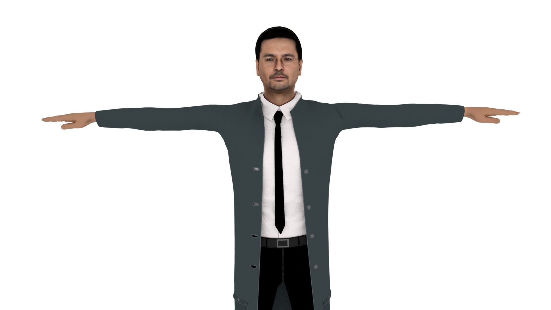 Realistic Character Man Low-poly 3D model_3