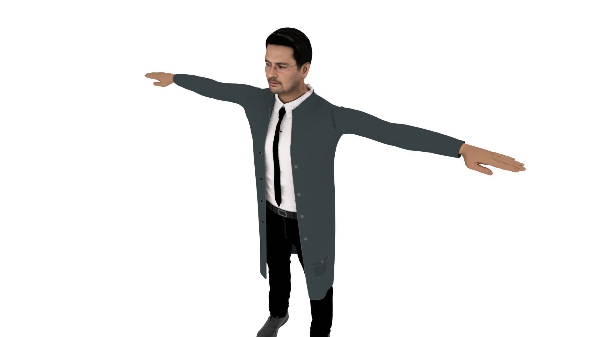 Realistic Character Man Low-poly 3D model_4