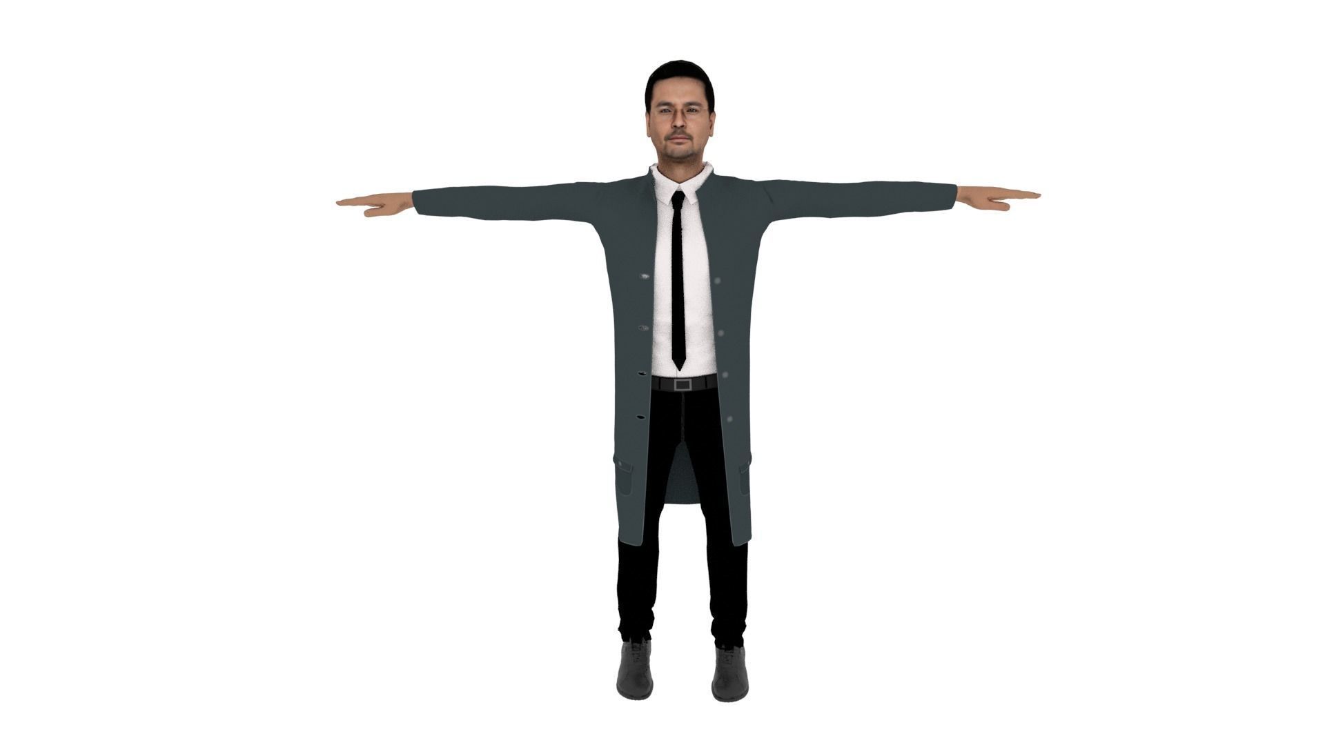 Realistic Character Man Low-poly 3D model_1