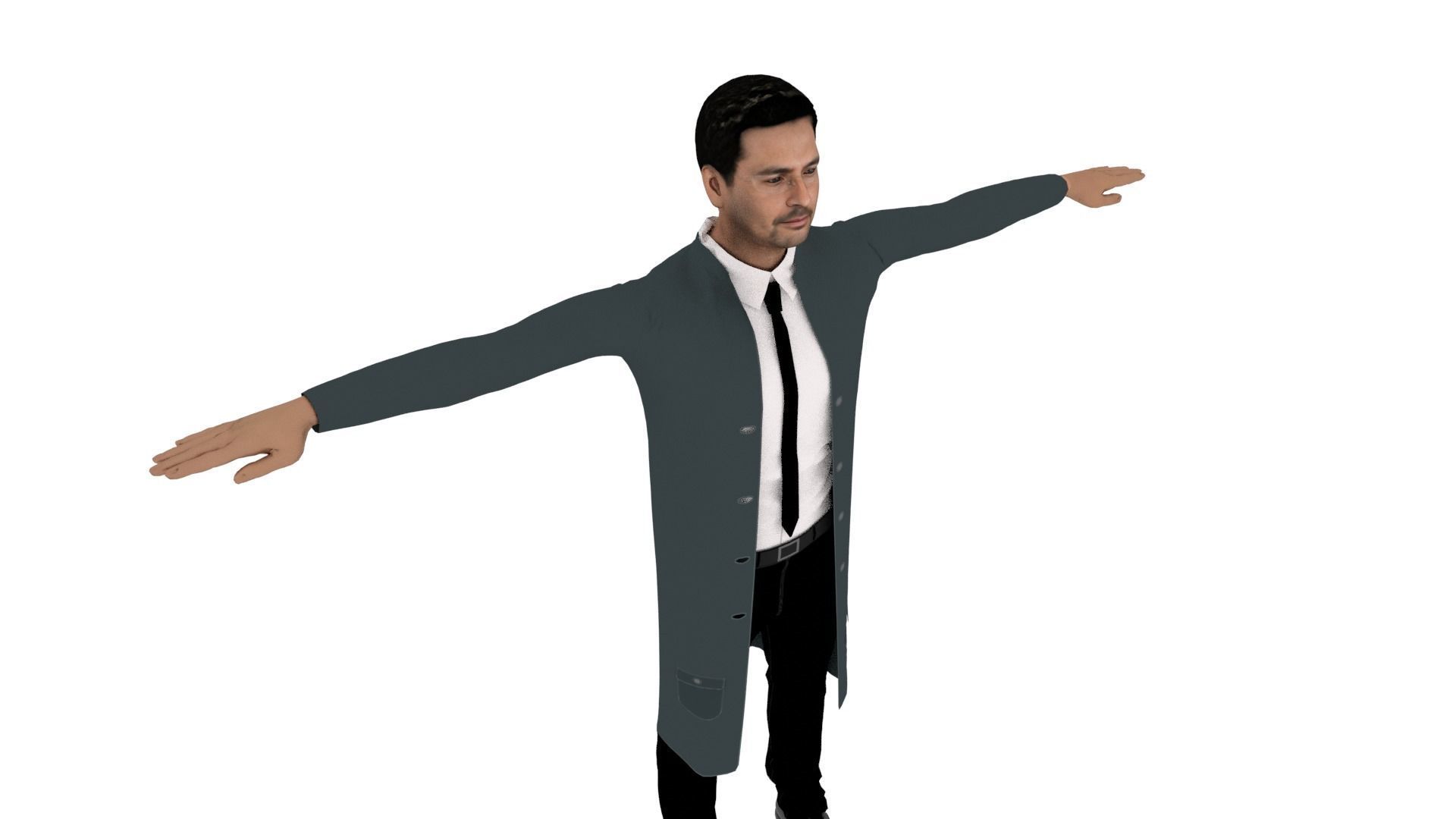 Realistic Character Man Low-poly 3D model_5