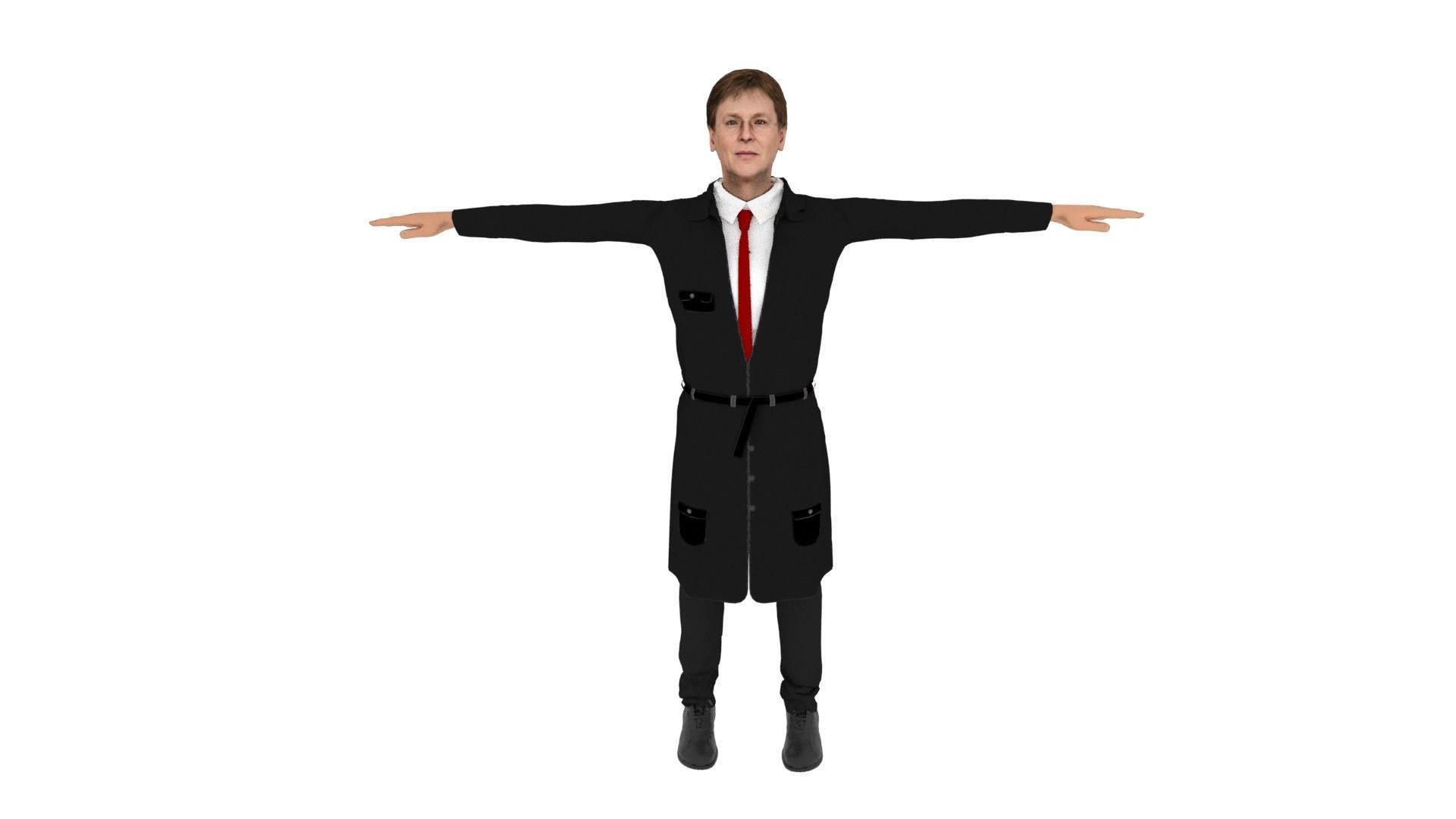 Realistic Character Man Low-poly 3D model_1