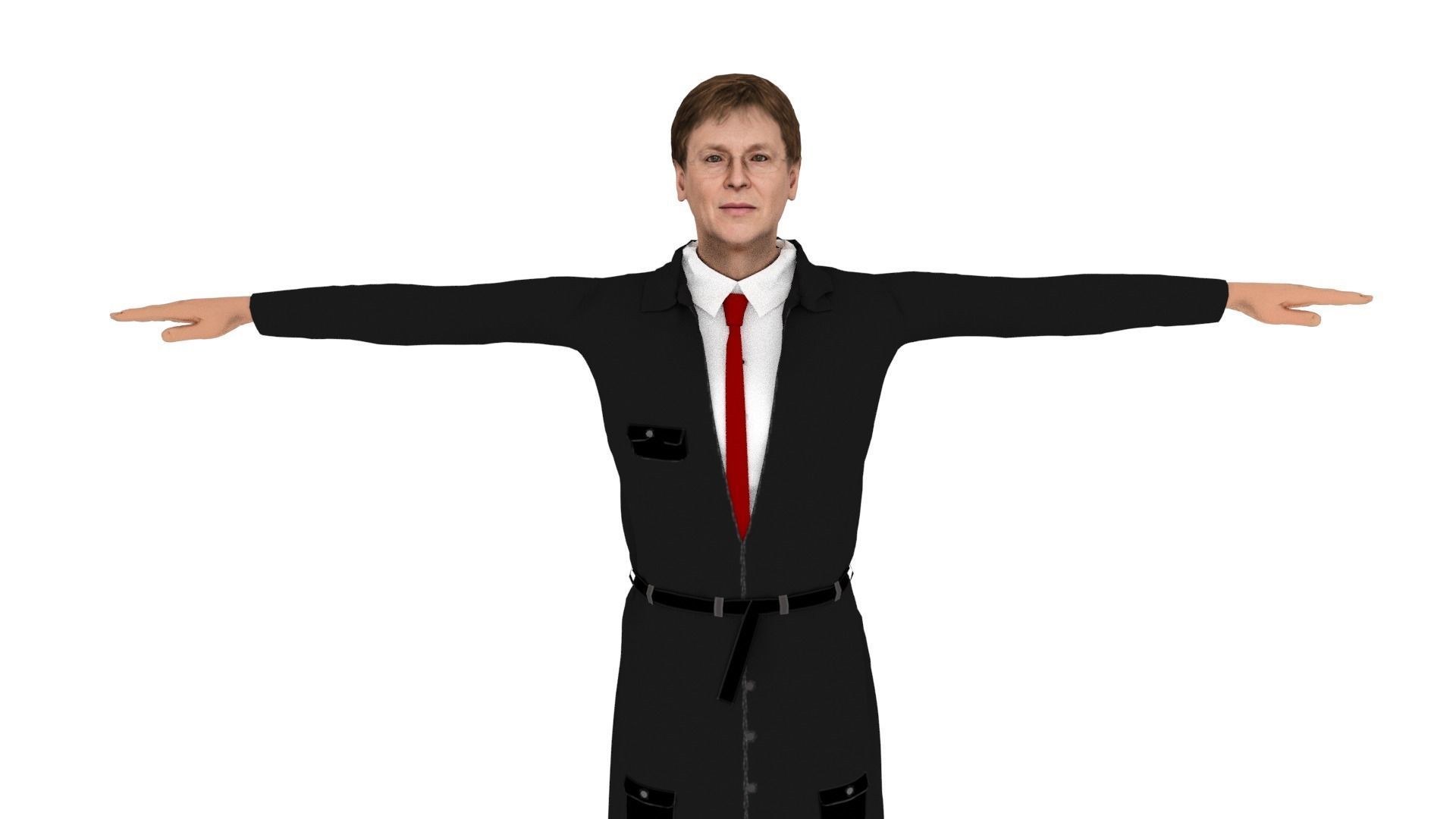 Realistic Character Man Low-poly 3D model_3