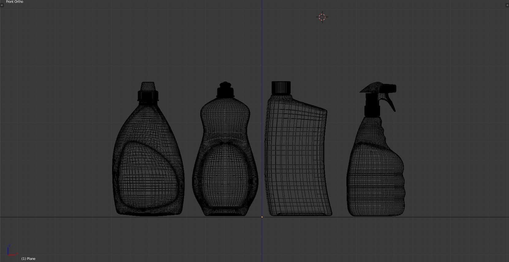 Plastic Bottles Low-poly 3D model_5