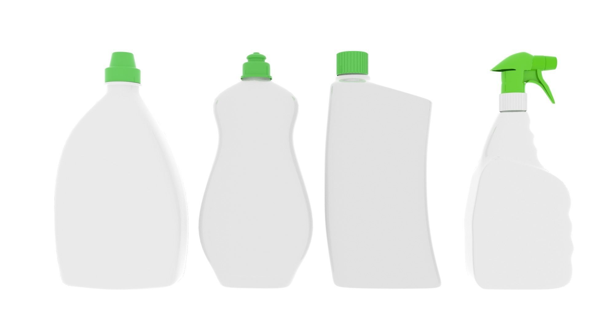 Plastic Bottles Low-poly 3D model_1