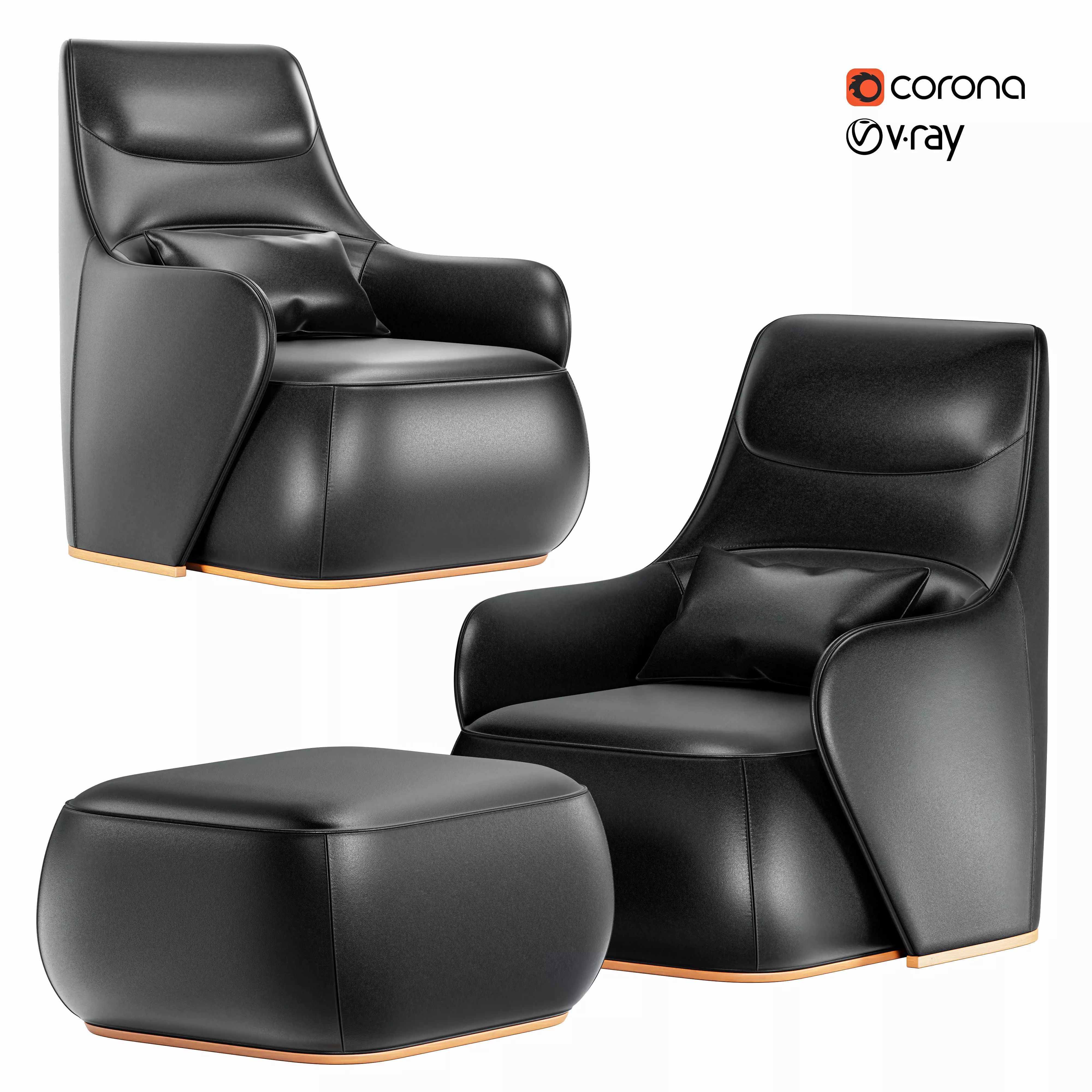 giorgetti caddy armchair 3D model_0