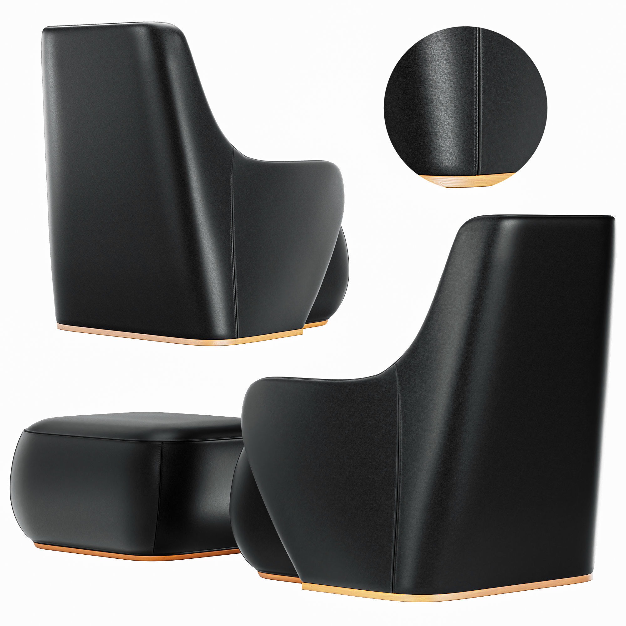 giorgetti caddy armchair 3D model_3