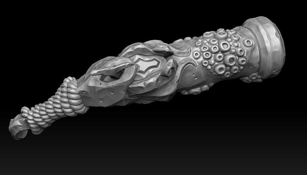 Octopus pistol 3d print 3D print model_3