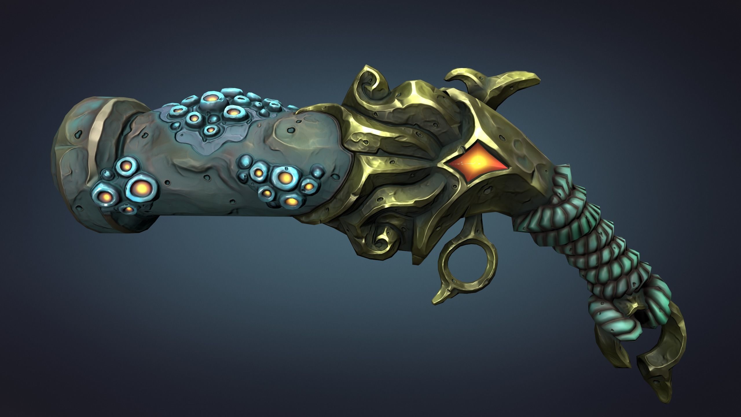 Octopus pistol 3d print 3D print model_7
