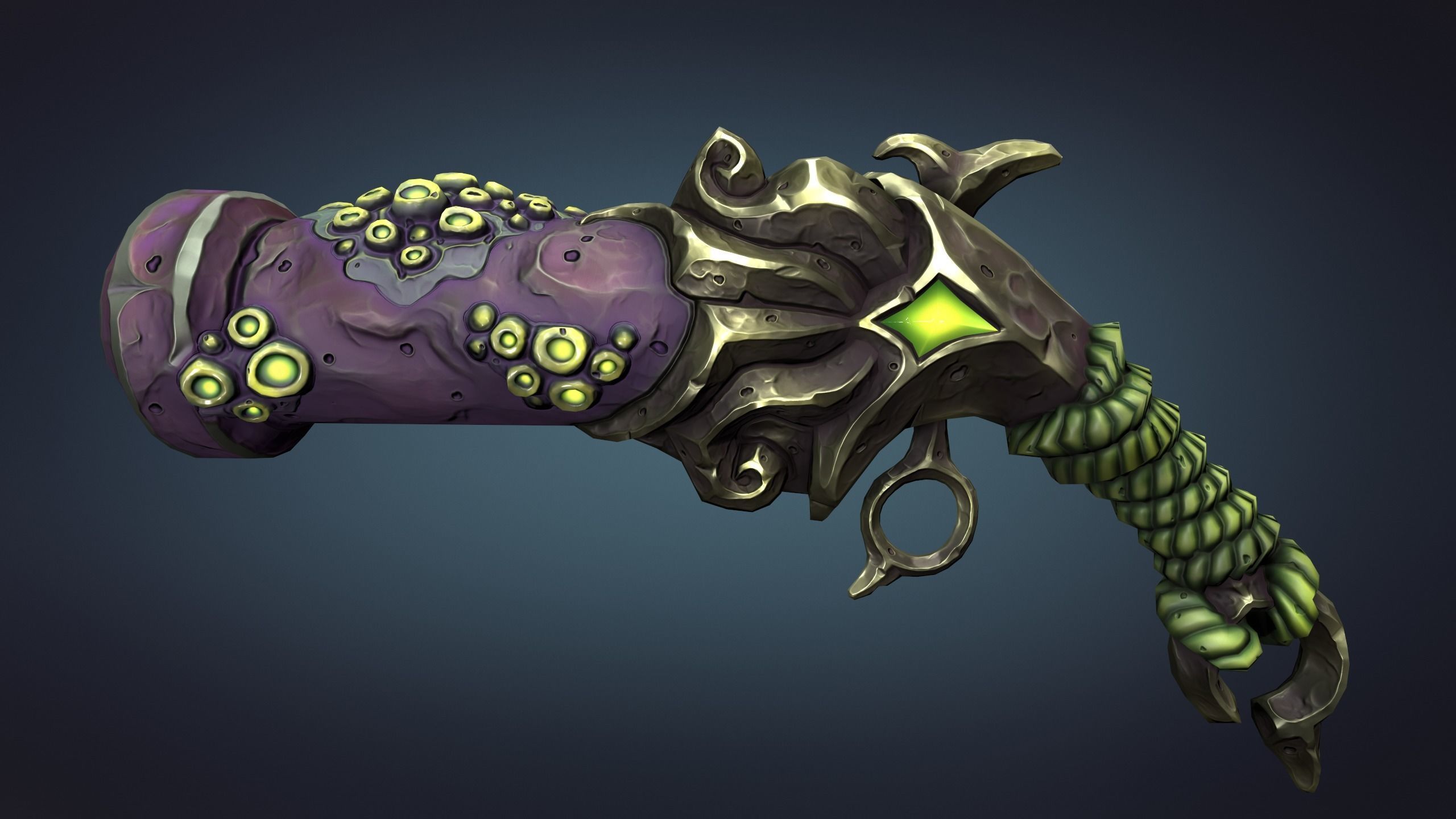 Octopus pistol 3d print 3D print model_5