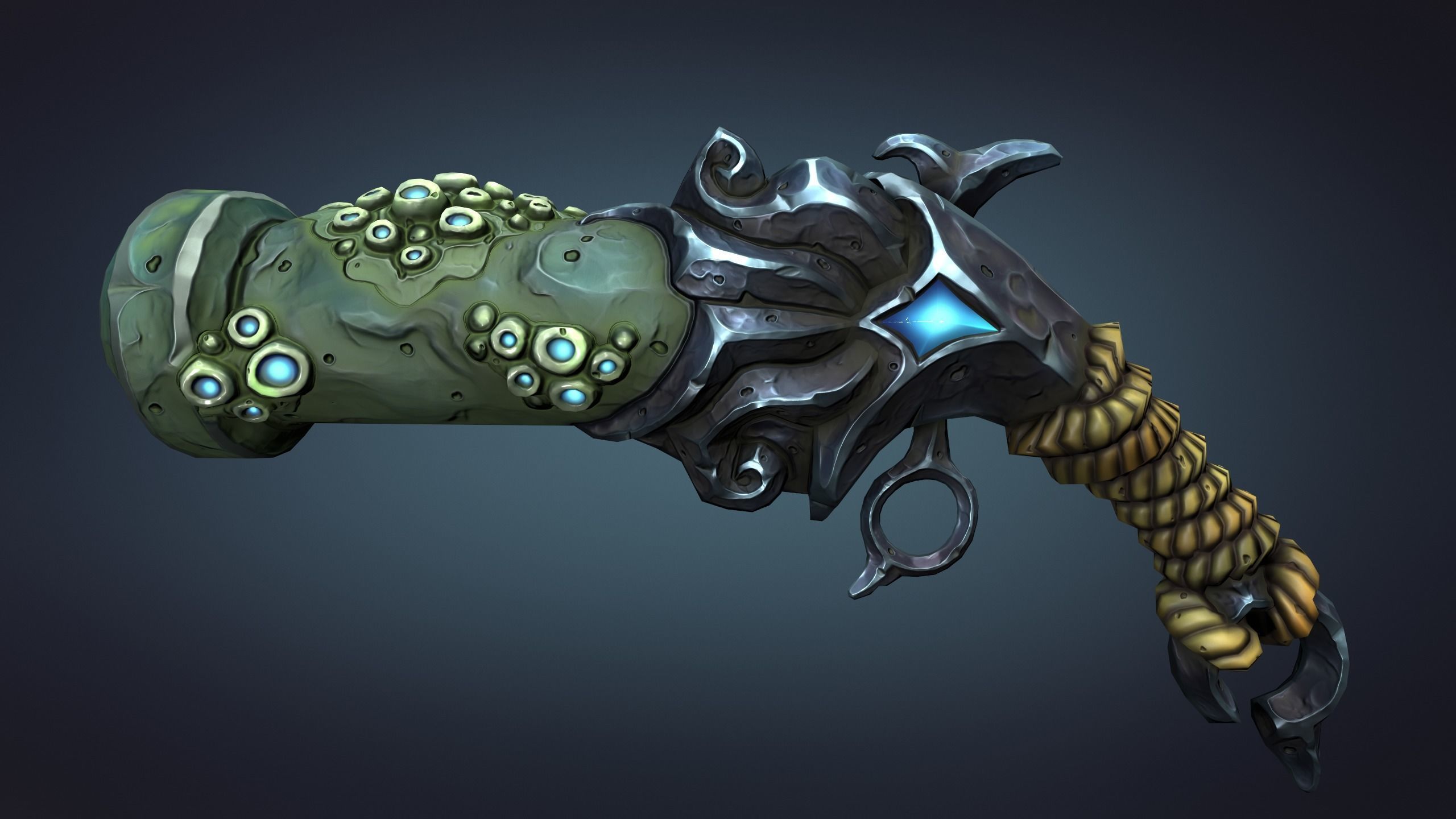 Octopus pistol 3d print 3D print model_8