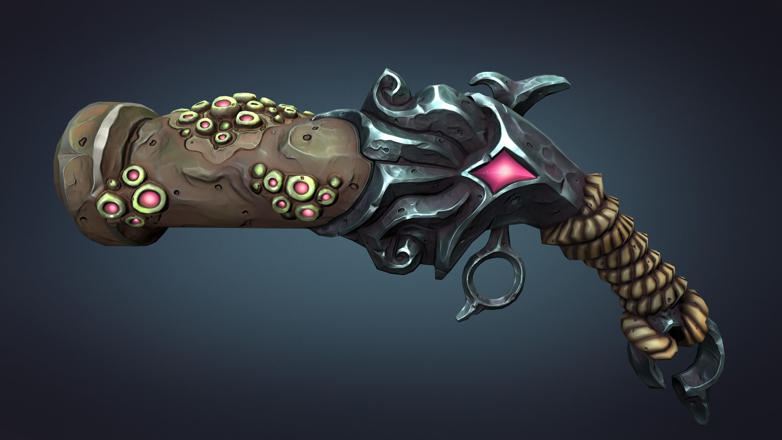 Octopus pistol 3d print 3D print model_4