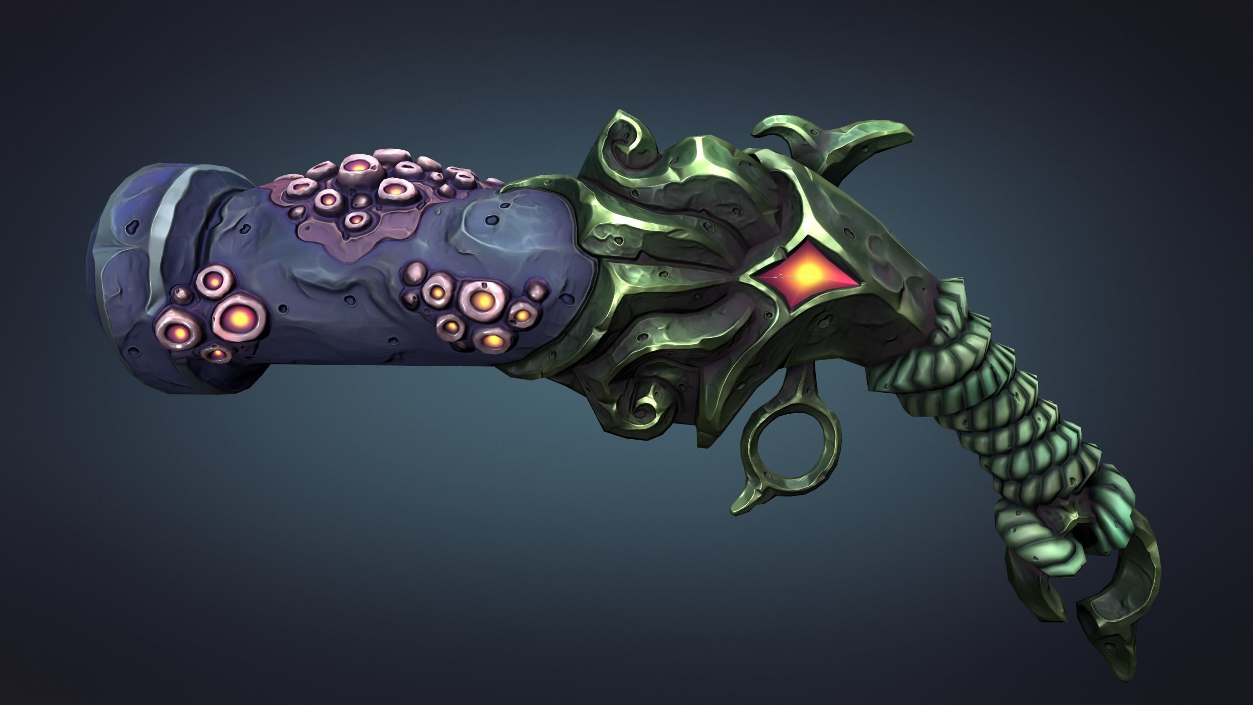 Octopus pistol 3d print 3D print model_9