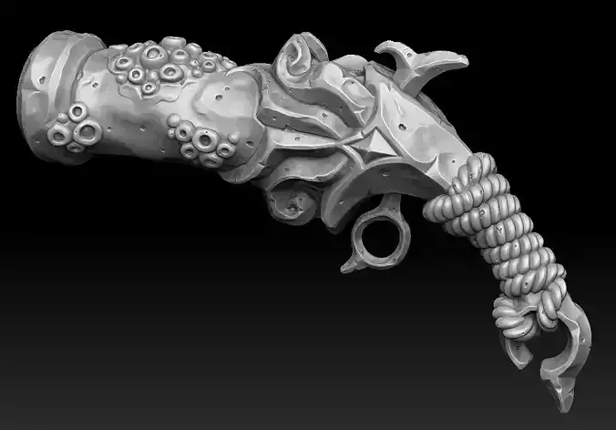 Octopus pistol 3d print 3D print model