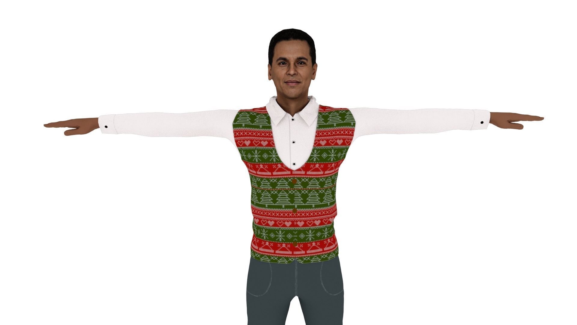 Realistic Character Man Low-poly 3D model_2