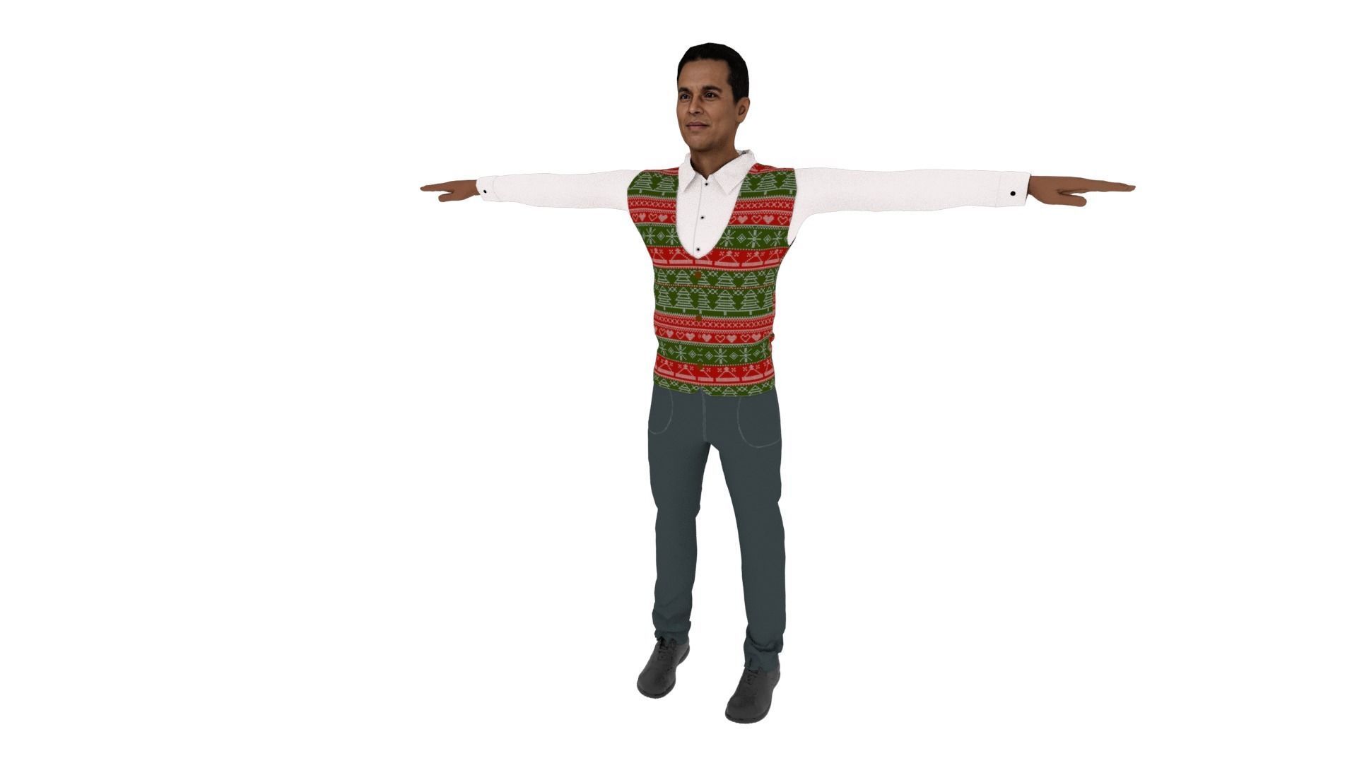 Realistic Character Man Low-poly 3D model_1