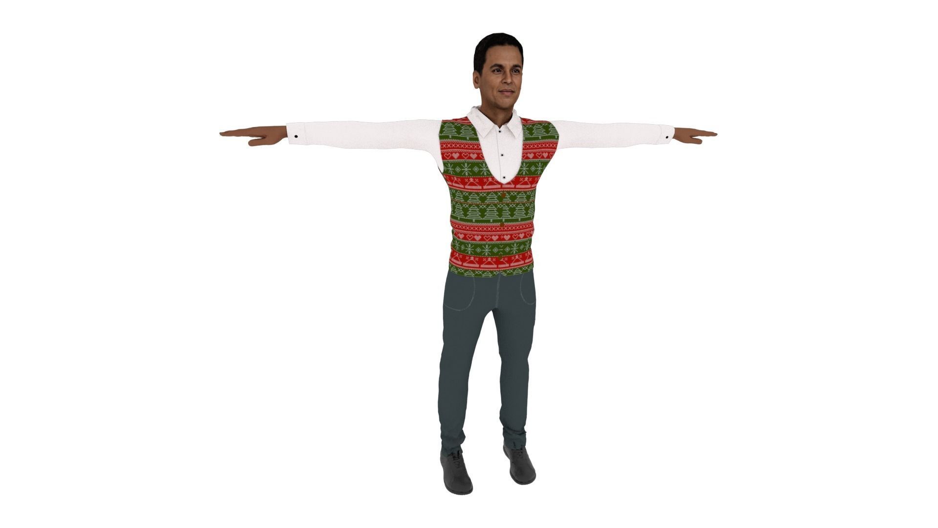 Realistic Character Man Low-poly 3D model_5