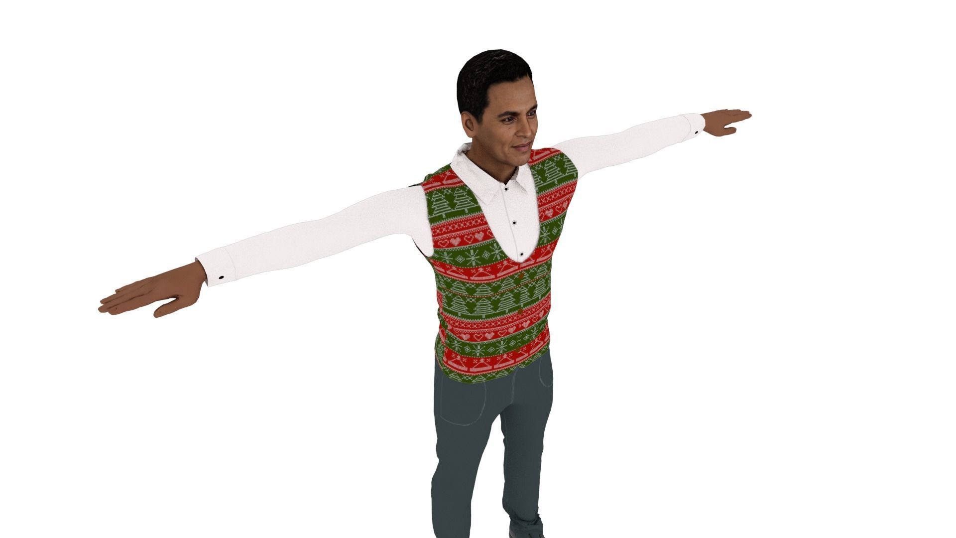 Realistic Character Man Low-poly 3D model_4