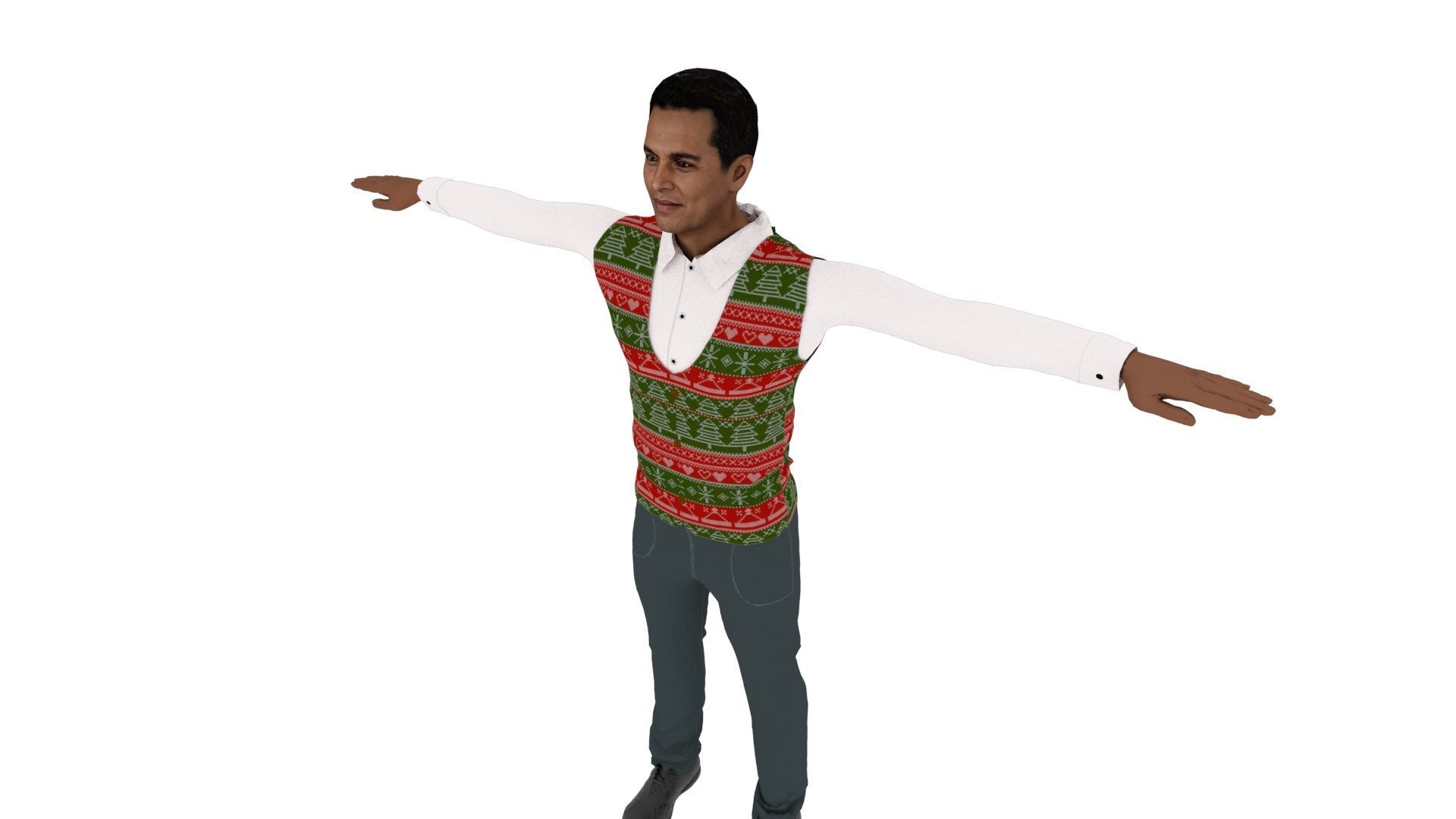 Realistic Character Man Low-poly 3D model_3