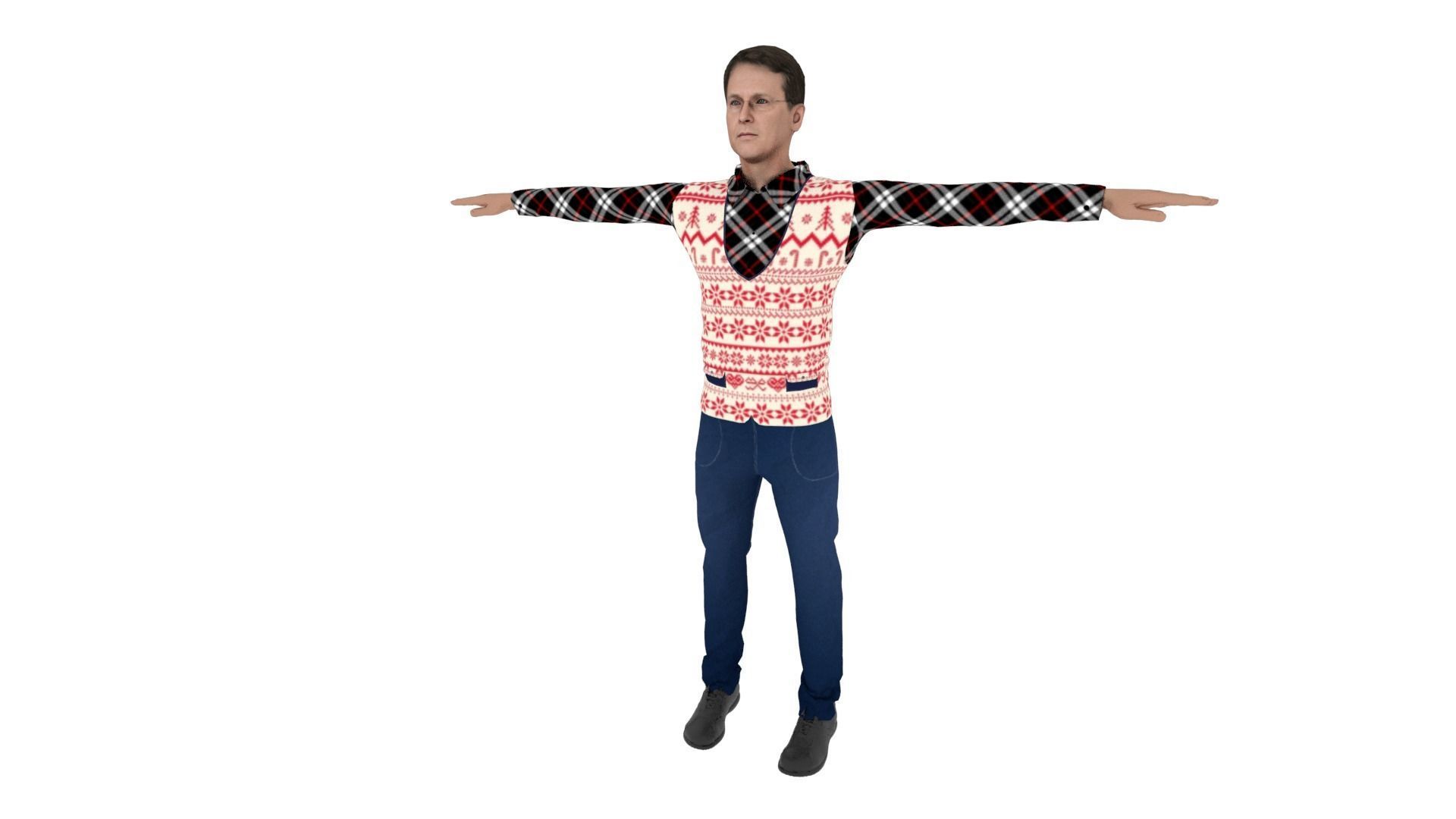 Realistic Character Man Low-poly 3D model_1