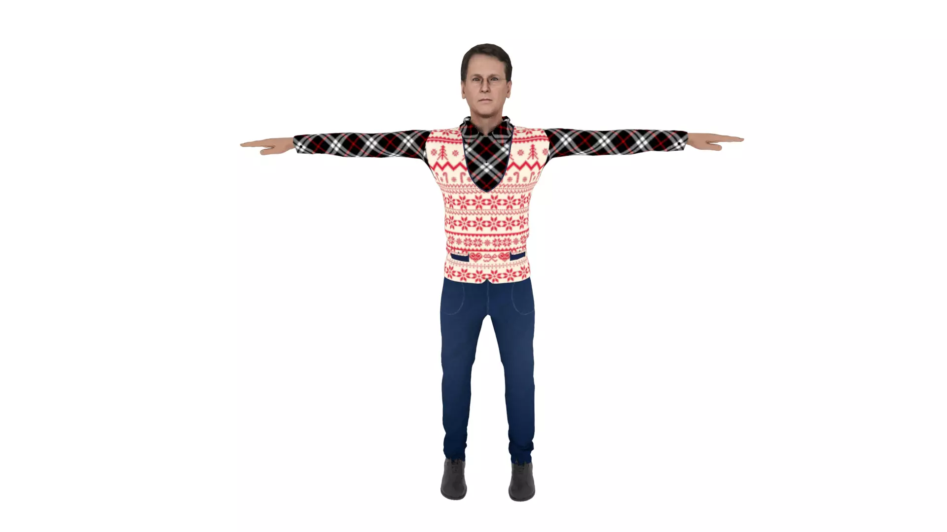 Realistic Character Man Low-poly 3D model_0