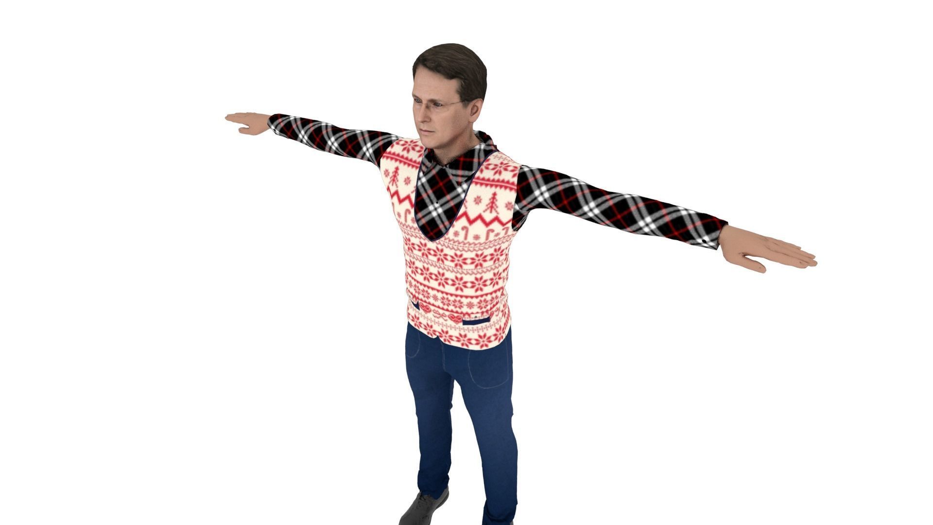 Realistic Character Man Low-poly 3D model_3